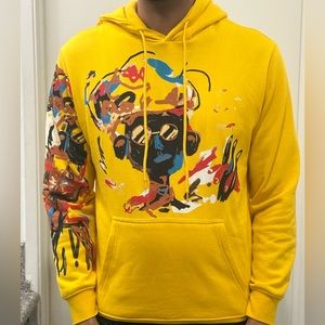 Black Art Yellow Hoodie Pullover Sweater!